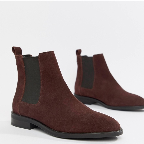 ASOS Shoes - ASOS Burgundy Suede Chelsea Boots